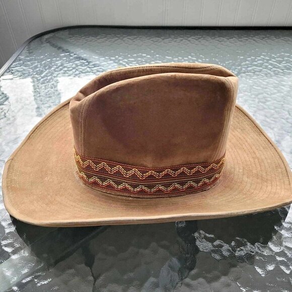 BECO Vintage Tan Men's Western/Cowboy Hat with Band 7 - 7 1/8 Medium - Picture 8 of 10